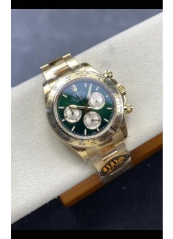 Reloj Rolex Daytona Super Clone M116505 Rose Dial Dorado Verde Movimiento Original Cal.4131 Acero 904L