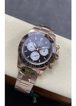 Rolex Daytona Super Clone 126525 Edición Le Mans Dial Rosado Dorado Negro Movimiento Original Cal.4132