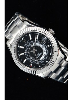 Rolex SkyDweller Reloj Suizo en Caja de Acero - Edición DIW Dial Negro