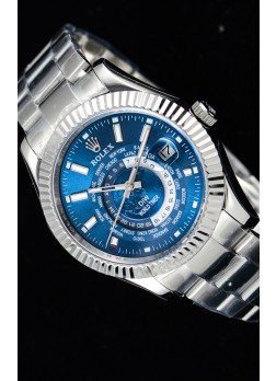 Rolex SkyDweller Reloj Suizo en Caja de Acero - Edición DIW Dial Azul