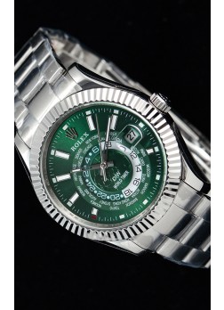 Rolex SkyDweller Reloj Suizo en Caja de Acero - Edición DIW Dial Verde