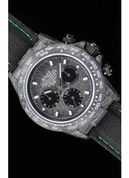 Rolex Daytona DiW Forged Reloj Réplica a espejo 1:1 Caja de Carbono con Correa de Nylon