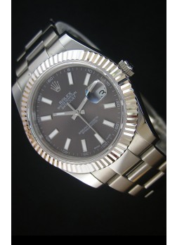 Rolex Datejust Reloj Réplica Japonés - Dial Gris en 36MM con correa Oyster