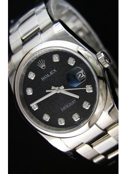 Rolex Datejust Reloj Réplica Japonés - Dial Negro en 36MM con correa Oyster