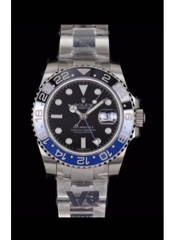 Rolex GMT Masters Batman Reloj Réplica Movimiento Japonés en Correa Oyster