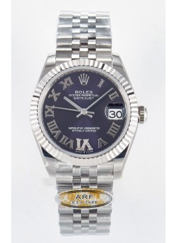 Rolex Super Clone Datejust ETA 2688 Movement 31MM Reloj Acero Inoxidable Morado Dial Romanos