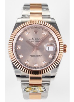 Rolex Super Clone Datejust ETA 3235 Movement 41MM Reloj Chapado en Oro Rosado Dos Tonos Dial Champange