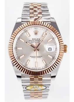 Rolex Super Clone Datejust ETA 3235 Movement 41MM Reloj Chapado en Oro Rosado Dos Tonos Dial Acero