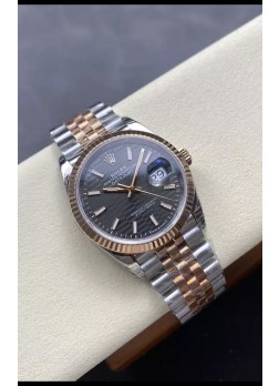 Rolex Super Clone Datejust ETA 3235 Movement 36MM Reloj Dos Tonos Amarillo Dial Gris Estriado