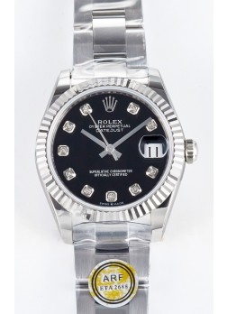Rolex Super Clone Datejust ETA 2688 Movement 31MM Reloj Acero Inoxidable Dial Negro