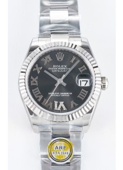 Rolex Super Clone Datejust ETA 2688 Movement 31MM Acero Inoxidable Reloj Dial Gris 