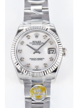 Rolex Super Clone Datejust ETA 2688 Movement 31MM Reloj Acero Inoxidable Dial Perla