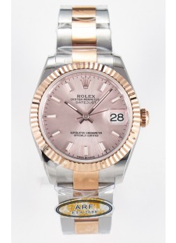 Rolex Super Clone Datejust ETA 2688 Movement 31MM Oro Rosado Dos Tonos Suizo Dial Champange
