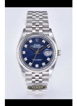Rolex Datejust 126234 36MM Réplica Suiza en Acero 904L Dial Azul Réplica Espejo 1:1