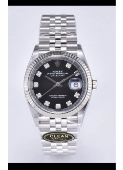 Rolex Datejust 126234 36MM Replica Suiza en Acero 904L en Dial Negro Réplica a Espejo 1:1