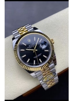 Rolex Datejust M126333 41MM ETA3235 72 Horas Energía Dial Negro Jubilee Réplica Espejo 1:1 Oro Amarillo Acero 904L