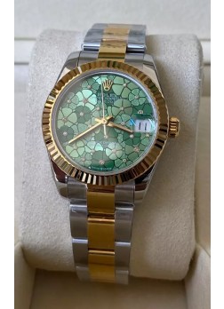 Rolex Datejust M278273 31MM Réplica Suiza Oro Amarillo en Dos Tonos - Dial Verde Motivo Calidad Espejo 1:1