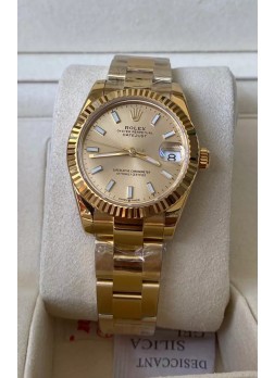 Rolex Datejust 278278 31MM Réplica Suiza en Acero 904L Caja Oro Amarillo con Marcadores Stick Calidad Espejo 1:1 