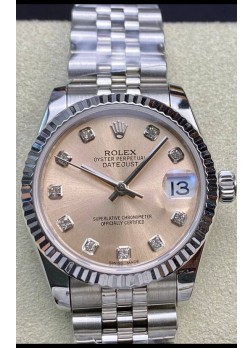 Rolex Datejust 31MM Swiss 1:1 Mirror Replica in 904L Steel - Champange Dial