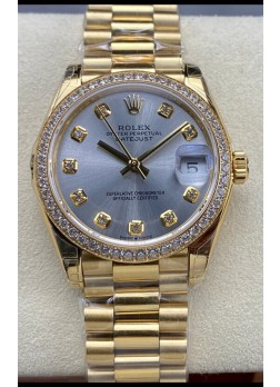 Rolex Datejust 31MM Reloj Suizo en Acero 904L Oro Amarillo Réplica Espejo  1:1