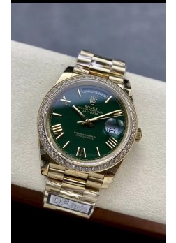 Rolex Day Date Presidential Reloj Oro Rosado 18K 40MM - Dial Verde Oliva Calidad Espejo 1:1