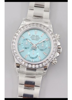 Rolex Cosmograph Daytona Dial Acul ICE Bisel Diamantes Movimiento Movimiento Cal.4130  - Reloj Acero 904L