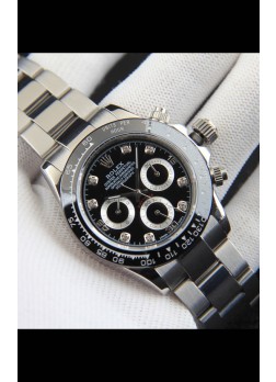 Rolex Daytona Movimiento Japonés Reloj Réplica en Dial Negro - Bisel de Cerámica 