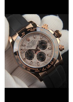 Rolex Daytona Movimiento Japonés Caja de Oro Reloj Réplica en Dial Patrón Meteorito 