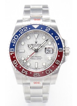 Rolex GMT Masters II Super Clone 126720 Cal.3285 Dial Blanco Meteorito Acero 904L en Correa Oyster Réplica Suiza
