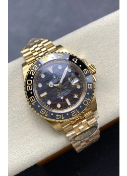 Rolex GMT Masters II Super Clone 126718GRNR Oro Amarillo Tiger Iron Dial Reloj Réplica Suizo