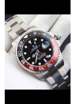 Rolex GMT Masters II Movimiento Japonés Reloj Réplica Caja Acero Dial Negro