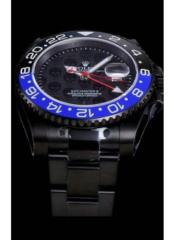 Rolex GMT Suizo "Titan Revenge" Negro y Azul Reloj Réplica Suizo Movimiento ETA 3186