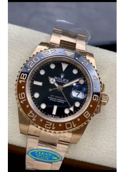 Rolex GMT Masters II M126715CHNR Oro Everose Réplica Suiza Reloj Espejo 1:1 - Acero 904L