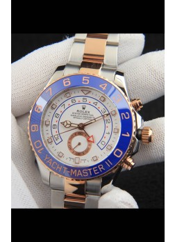 Rolex Yachtmater II Movimiento Japonés Reloj Réplica44M Dos Tonos Rose Gold