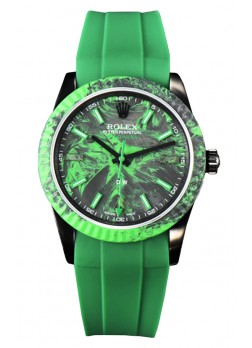 Rolex Milgauss DiW Reloj Caja Carbón Verde - Movimiento Automático ETA2836 en Correa Verde