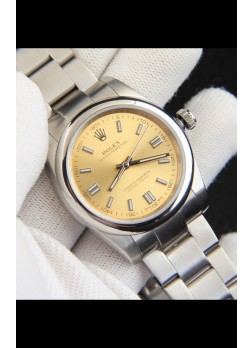 Rolex Oyster Perpetual Movimiento Japonés Reloj Réplica36MM - Dial Champange
