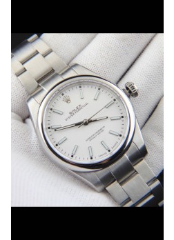Rolex Oyster Perpetual Movimiento Japonés Reloj Réplica39MM - Dial Blanco