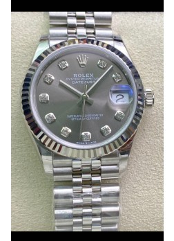 Rolex Datejust 31MM Movimiento ETA-2671 Reloj Réplica Suizo en Acero 904L Dial Gris
