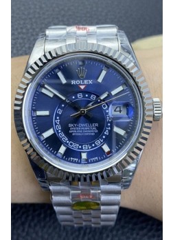 Rolex Sky-Dweller REF# M336934 Dial Azul Reloj en Caja de Acero 904L Réplica a Espejo 1:1