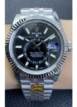 Rolex Sky-Dweller REF# M326934 Dial Negro Reloj en Caja de Acero 904L Réplica a Espejo 1:1
