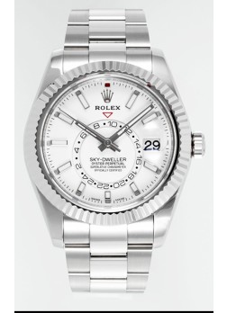 Rolex Sky-Dweller REF #m336934 Dial Blanco Reloj Caja Acero 904L - Super Clone Watch