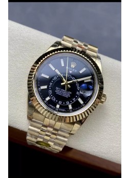 Rolex Sky-Dweller REF# 336935 Dial Negro Reloj en Oro Amarillo Caja Acero 904L Réplica Espejo 1:1