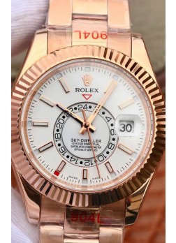 Rolex Sky-Dweller Everose Gold Oyster 42MM Reloj Réplica a Espejo 1:1 