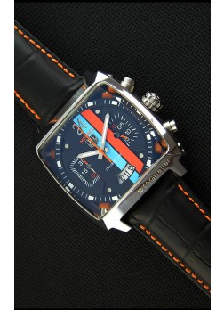 Tag Heuer Monaco 24 Reloj Réplica en Cuarzo con Dial en Rayas Azules y Rojas