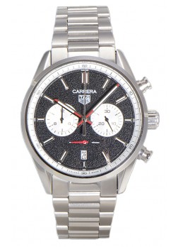 Tag Heuer Carrera Cronógrafo 43 Reloj Réplica Cuarzo Suizo Dial Negro Correa Acero