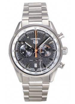 Tag Heuer Carrera Cronógrafo 43 Reloj Réplica Cuarzo Suizo Dial Gris Correa Acero 