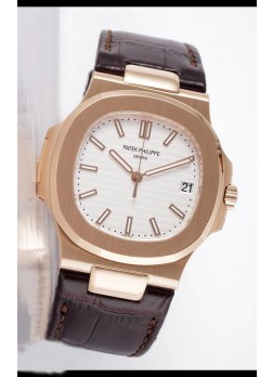 Patek Philippe Nautilus 5711/1R 1 Reloj Réplica a Espejo 1:1 Dial Blanco Oro Rosado