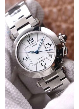 Pasha De Cartier Reloj Réplica Suizo Automático Calidad Espejo 1:1 32MM - White Dial