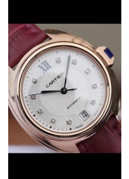 Cle De Cartier Automatic Swiss Replica Watch in Oro Rosado Casing - 35MM