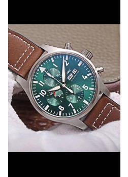 IWC Pilot Edición Cronógrafo Dial Verde Reloj Réplica a Espejo 1:1